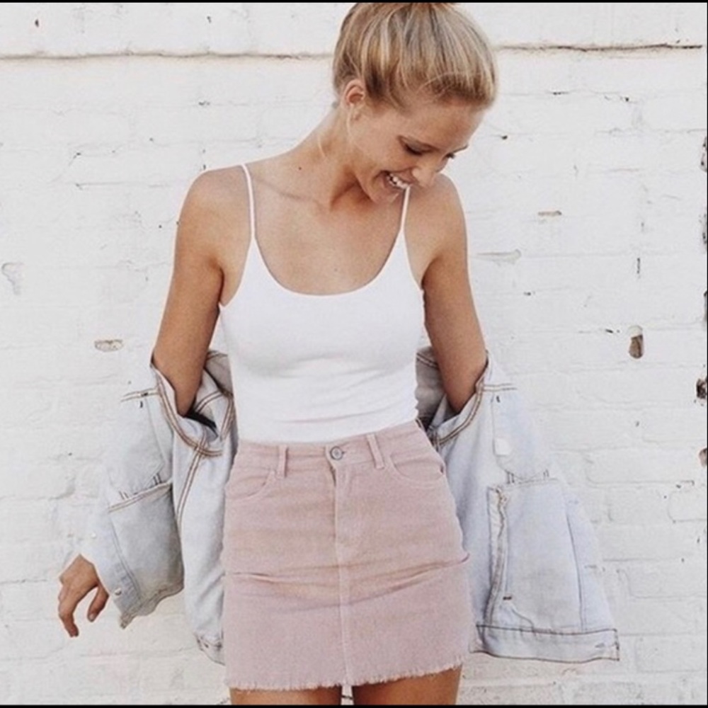 Brandy Melville Corduroy Pink Skirt